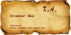 Krakker Aba névjegykártya